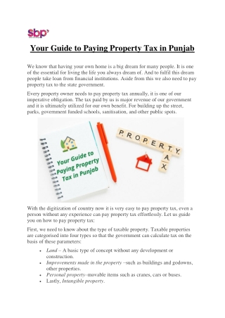 Your Guide to Paying Property Tax in Punjab