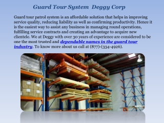Guard Tour System | Deggy Corp