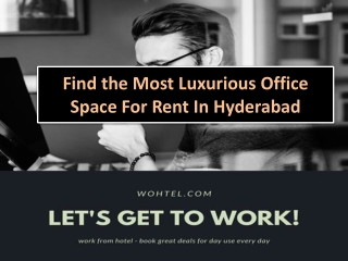 Office Space for Rent in Hyderabad