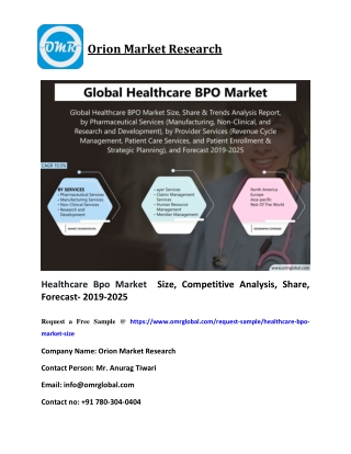 Healthcare Bpo Market  Size, Competitive Analysis, Share, Forecast- 2019-2025