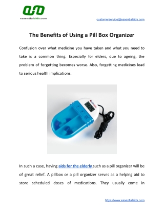 The Benefits of Using a Pill Box Organizer