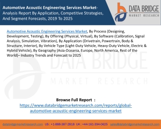 Automotive Acoustic Engineering Services Market-Analysis Report By Application, Competitive Strategies, And Segment Fore