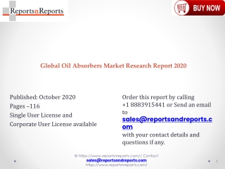 Oil Absorbers Market Analysis 2020, Evolving Technologies, Future Trends, Revenue, Price Analysis, Business Growth, Pric