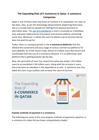 The Expanding Role of E-Commerce in Qatar- E commerce Companies