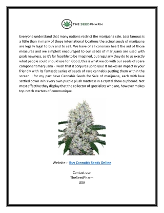 Buy Cannabis Seeds Online | Theseedpharm.com
