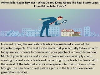 Prime Seller Leads Reviews - What Do You Know About The Real Estate Leads From Prime Seller Leads?