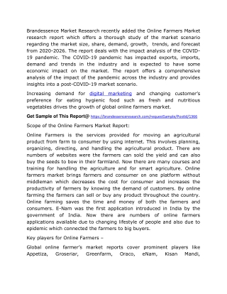 Online Farmers Market Growth Factors, Top Manufacturers, Product Types, Applications And Forecast To 2025