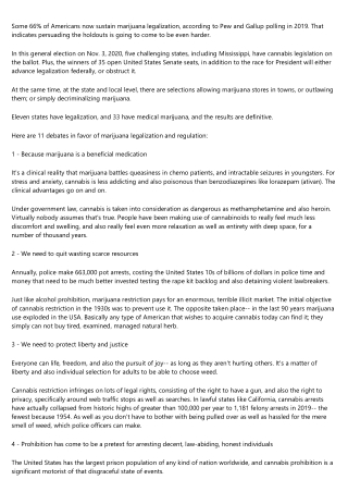 Marijuana Legalization & Regulation Debates, and Truths, to Help You Best Decide on Election Day