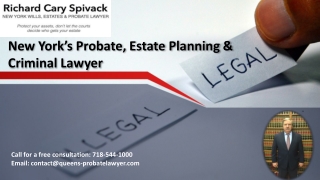 New York’s Probate, Estate Planning & Criminal Lawyer