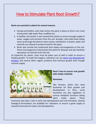 How to Stimulate Plant Root Growth?