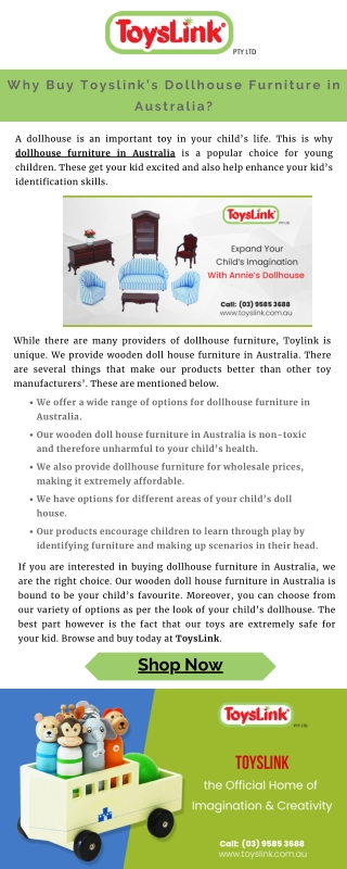 Why Buy Toyslink’s Dollhouse Furniture in Australia?