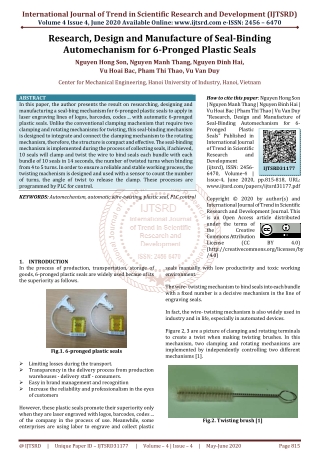 Research, Design and Manufacture of Seal Binding Automechanism for 6 Pronged Plastic Seals