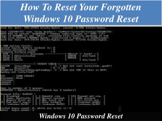 How to Reset Your Forgotten Windows 10 password reset