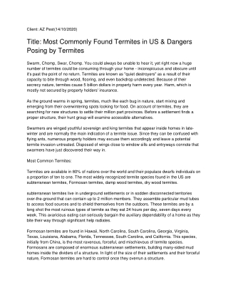 Tucson termite treatment | Arizona Termite Control