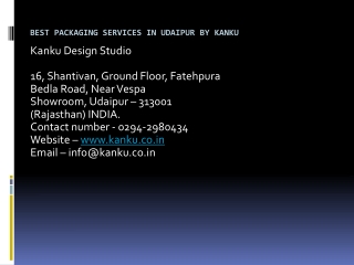 Best Packaging Services in Udaipur by Kanku