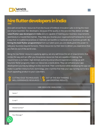 Flutter App Development Company | Hire Flutter Developer in India - DxMinds