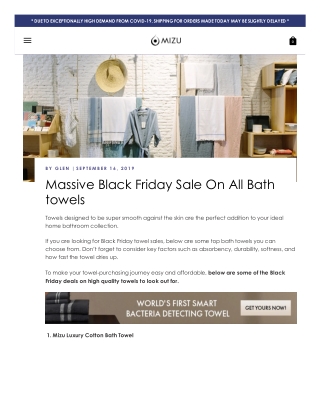 Massive Black Friday Sale On All Bath towels