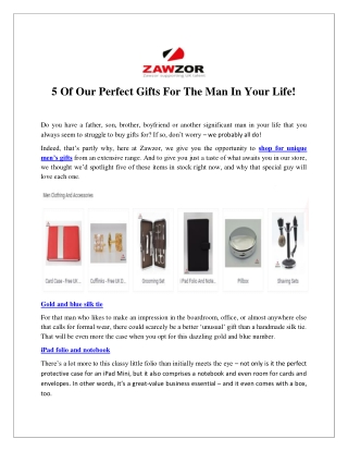 5 Of Our Perfect Gifts For The Man In Your Life!
