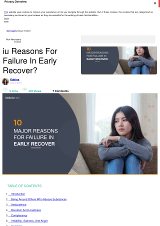 What Are The Major 10 Reasons For Failure In Early Recover?