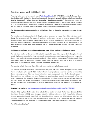 Anti-Drone Market by Technology, Application, Vertical, Platform Type | COVID-19 Impact Analysis | MarketsandMarkets