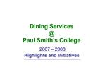 Dining Services Paul Smith s College