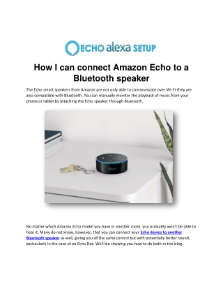 How To Connect Amazon Echo To a Bluetooth Speaker
