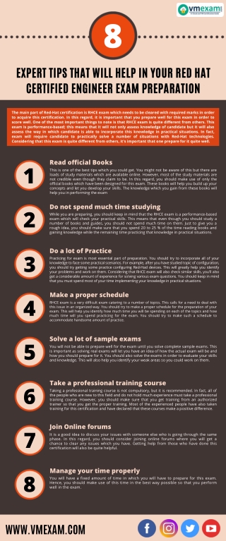 8 Expert Tips that will Help in Your Red Hat Certified Engineer Exam Preparation