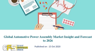 Global Automotive Power Assembly Market Insight and Forecast to 2026