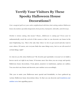 Terrify Your Visitors By These Spooky Halloween House Decorations!!