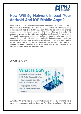 How Will 5g Network Impact Your Android And IOS Mobile Apps