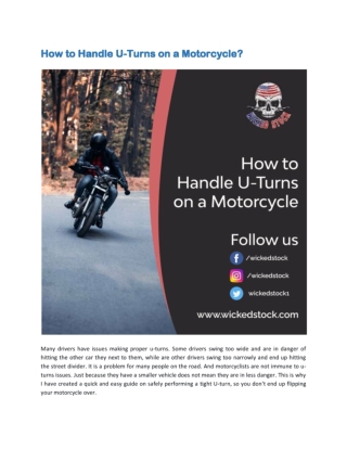 How to Handle U-Turns on a Motorcycle?