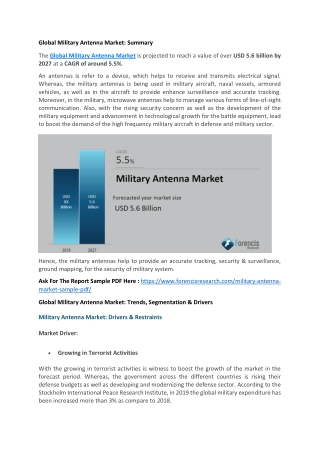 How Major Players Are Impacting the Global Military Antenna Market by 2027?