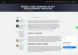 Widely used sensors in Iot application development