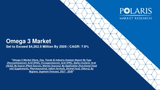Omega 3 Market Strategies and Forecasts, 2020 to 2026