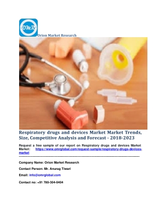 Respiratory drugs and devices Market Market Trends, Size, Competitive Analysis and Forecast - 2018-2023