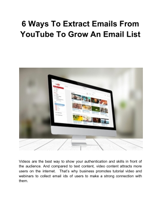 6 Ways To Extract Emails From YouTube To Grow An Email List