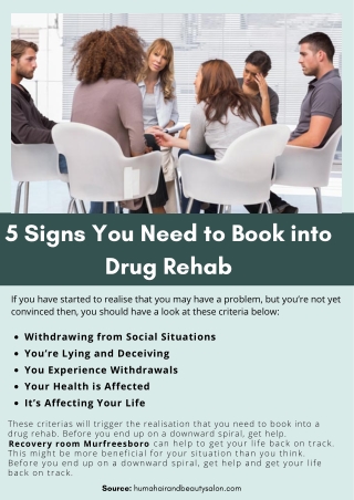 5 Signs You Need to Book into Drug Rehab