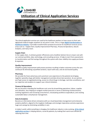 Utilization of Clinical Application Services