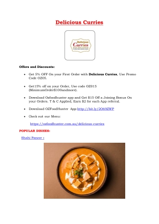 5% off - Delicious Curries Indian Restaurant Westmead, NSW