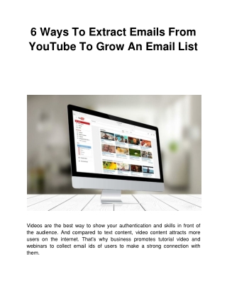 6 Ways To Extract Emails From YouTube To Grow An Email List
