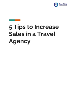 5 Tips to Increase Sales in a Travel Agency