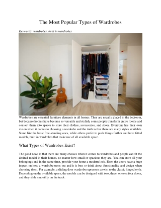 The Most Popular Types of Wardrobes