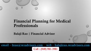 Financial Planning for Medical Professionals