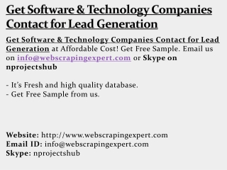 Get Software & Technology Companies Contact for Lead Generation