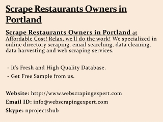 Scrape Restaurants Owners in Portland