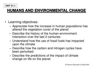 HUMANS AND ENVIRONMENTAL CHANGE