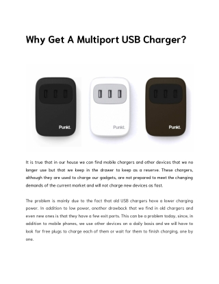 Why Get A Multiport USB Charger?