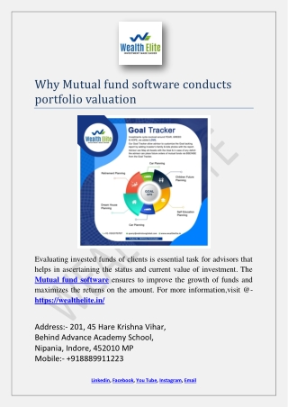 Why Mutual fund software conducts portfolio valuation?