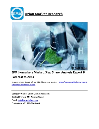 EPO biomarkers Market Size, Industry Trends, Share and Forecast 2018-2023