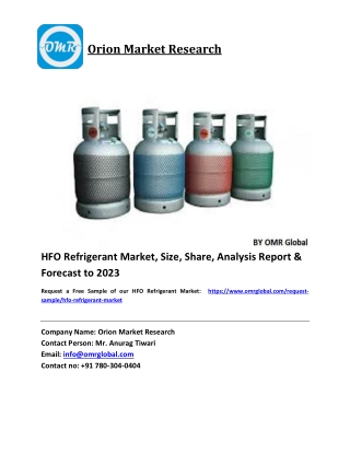 HFO Refrigerant Market Size, Industry Trends, Share and Forecast 2018-2023